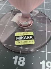 Mikasa VINTAGE Sea Mist Coral Frosted Blown Glass Stem Ice Tea Goblet