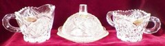 Hobstar Arches Childs Toy Table Set Clear Pressed Glass Aa Importing Co Repro