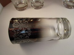 Vintage Royal Lustre Silver Madeira Set of 4 Drinking Tumblers Glasses G