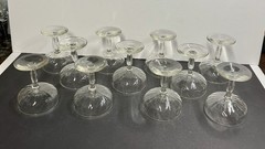 Set Of 11 Vtg Ribbed Sherbet Stemware Champagne Coupe Cocktail Clear Glasses