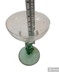 Cristal D’Arques Durand Siesta Cactus Margarita Glasses Green Set Of 2