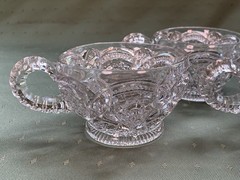 Vintage Imperial Glass Ohio Fashion Clear Pressed Glass Punch Cups Set of 3