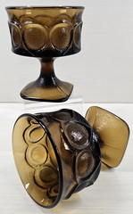 (2) Noritake Spotlight Walnut Brown Champagne Sherbet Set Vintage Stemware Retro