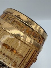 Vintage Culver Glass Whiskey Rocks Glasses 22K Gold Barrel Whiskey Lowball Set 2