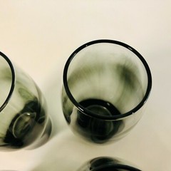 LIBBEY PERCEPTION BLACK/SMOKE SWIRL ICED TEA GLASSES 6-1/2″ – 4 TOTAL