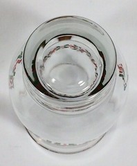 Libbey HOLLY BERRY & RED RIBBON Gold Rim Tulip Tumbler Xmas 14 oz 5 1/4″ Vtg EUC