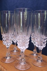 Cristal D’Arques POMPADOUR Fluted Champagne Glasses Set of 6
