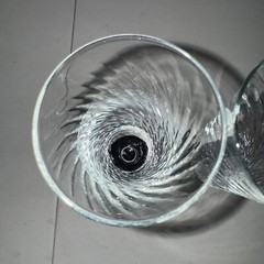 Vintage Luminarc Optic Swirl Champagne Glasses 7” Onyx Black Stem France Set 2