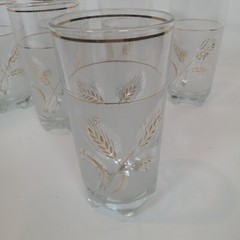 MCM «DISCOVER ITALY» 6 DRINKING GLASSES WHEAT SHAFT DESIGN 1960’S