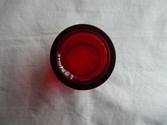 Vintage Paden City Glass, Penny Line, Ruby Red, Wine Tumbler, 2.5 ounces