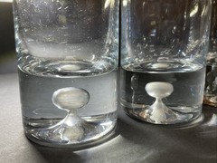 4 Vintage 1960s Clear High-Ball Glass Weighted Atomic Barware CONTROLLED BUBBLE