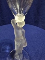 SALE! WAS 20. VTG BLOWNGLASS SHOT/LIQUOR CLEAR W FROSTED MALE NUDE 1970 FRANCE