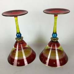 Hand Painted Oversize Margarita/Martini Glasses Set Of Two