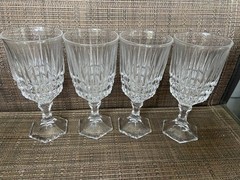 4 Fostoria Heritage Clear Wine Glasses 6 1/8″ EUC