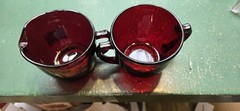Vintage Anchor Hocking Royal Ruby Red Glass Cream & Sugar Set