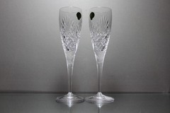 Two (2) Waterford Crystal Hospitality Pineapple Champagne Flute 9-1/4″ Mint Box