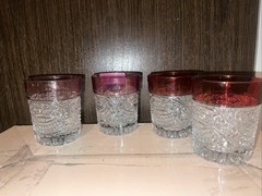 2 Pc Crystal Glass Rocks Whiskey Glasses Old Fashioned Glass RubinClear Diamonds
