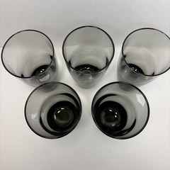 Set of 5 Libbey Classic Smoke Gray Glass 6″ Heavy Tumblers Drinking Glasses
