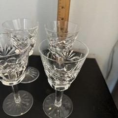 Waterford Crystal Ashling Wine Goblet Glasses 5 7/8″ tall Set Of 4