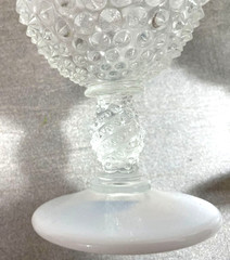 Wine Water Goblet 5 1/2 In. Fenton Moonstone Hobnail Opalescent Footed