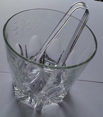 Princess House Heritage Ice Bucket & *5* 11 oz. Flat Bottom Tumblers