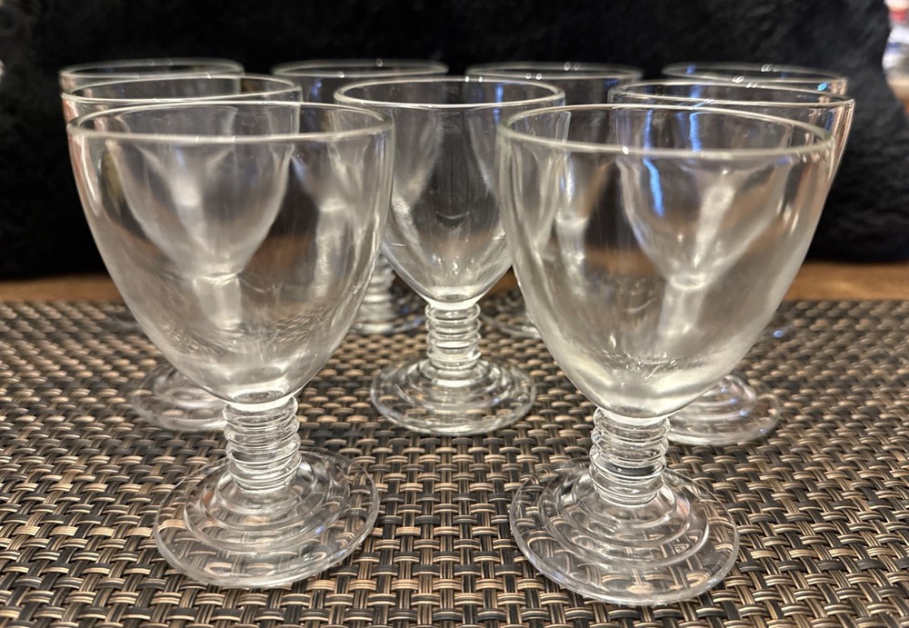 Charming Hazel Atlas Vintage Juice Wine Multipurpose Glasses #110 Set Of 9