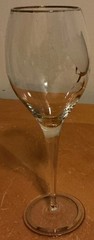 Lot Of 4 Vintage Romanian Crystal Wine Glasses,etched Roses W/Gold Accent