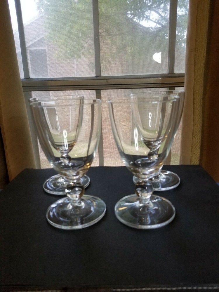 Wedgwood Sarah’s Garden Clear Glass Water Goblet 1997 Collectible Rare! Set of 4