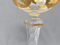 French Hock Wine with Air Twist Stem and Gold Scroll Work