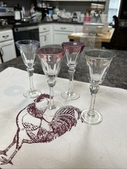 4 verres a eau en cristal de bayel 16cm style «caton» Nice