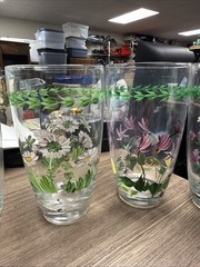 PORTMEIRION Botanic Garden, 5 High Ball Glasses/Tumblers 19.5oz, Green Laurel
