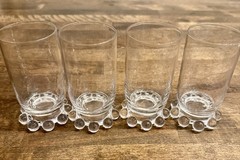 Vintage Imperial Candlewick 400/19 5 Oz Juice Tumblers 4” Clear Beaded Glass