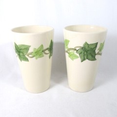 Franciscan Ivy 5″ Tumbler Cups Lot of 2 Vintage USA 1953 to 1958 Backstamp MCM