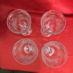 AVON -Hearts & Diamonds Clear- (4) Water Goblets. 1978. Fostoria. VGC