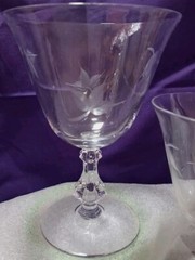 Bryce Brothers «Autumn » Crystal Goblets Glass (2) 5 7/8 » Discontinued Pattern