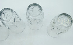 Vintage Crystal Tumblers Etched Wheat Pattern Light Iridescence 6″ Set of 5