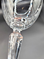 RARE 8 Lenox Decor Wine Glasses 7″ Fine Crystal Multisided Tapered Stem EUC