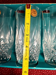 Two Sets Of 4 Salzburg Cristal de Flandre 24% Lead Crystal Tumblers France NIB