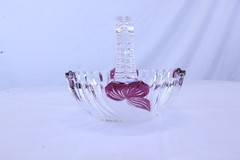 Bowl Anna Hutte Bleikristall 24% Lead Crystal Bowl Basket Floral 7-3/8″