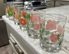 Franciscan Desert Rose Double Old fashioned Glasses~Set Of 6~New Condition~Vtg