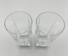 2 Iittala of Finland GEO 6 1/4″ Glass Square Base Highball / Tumblers