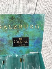 1990’s Salzburg Cristal de Flandre 24% Lead Crystal Tumblers Set of 4 France NIB