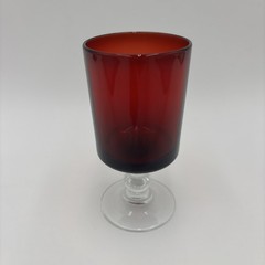 Vintage Ruby Red Stem 4.5″ Cordial Juice Wine Goblet Glass Made In France
