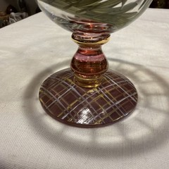 MacKenzie Childs Thistle Circus Sherbert Sorbet Champagne Glasses Set of 2