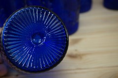 Pilgrim Glass Adams Cobalt (7) Double Old Fashioned Glasses, 4″ (S13)