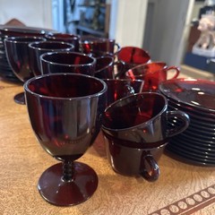 74 Vintage Duncan Miller Ruby Red/Anchor Hocking Royal Ruby Drinkware 65 Pieces
