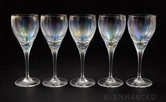 Bohemia Iridescent Crystal White Wine Glasses Long Stem – Set of 5