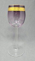 Bohemian Amethyst Gold Frieze Wine Glass C. 1920