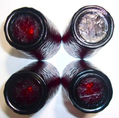 Set of 4 ~Arc Arcoroc France Ruby Red Vercors Hammered Drinking Glasses/Tumblers