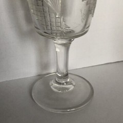 Ripley Greek Clear Antique EAPG Glasses Diagonal Band Fan 2 Oz 1980’s Set of 6